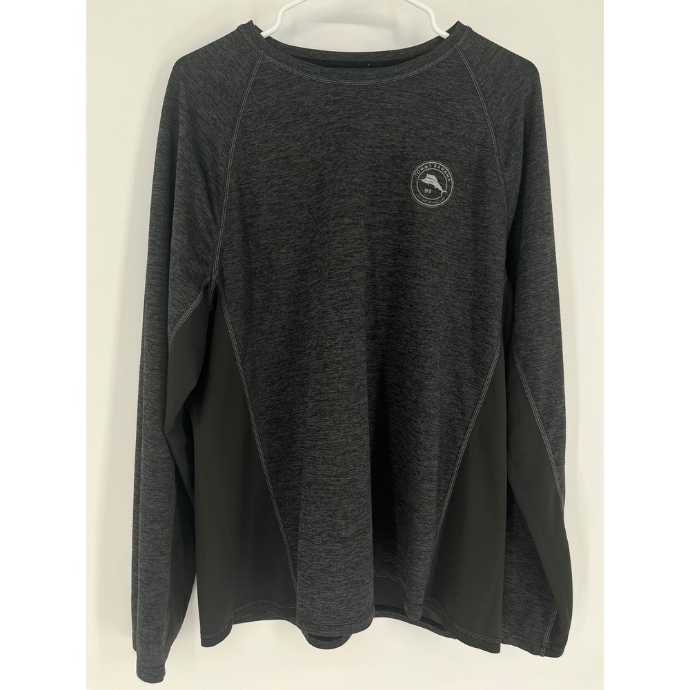 TOMMY BAHAMA Relax UV Tech Island Active Shirt Mens XL Gray Raglan Long Sleeve